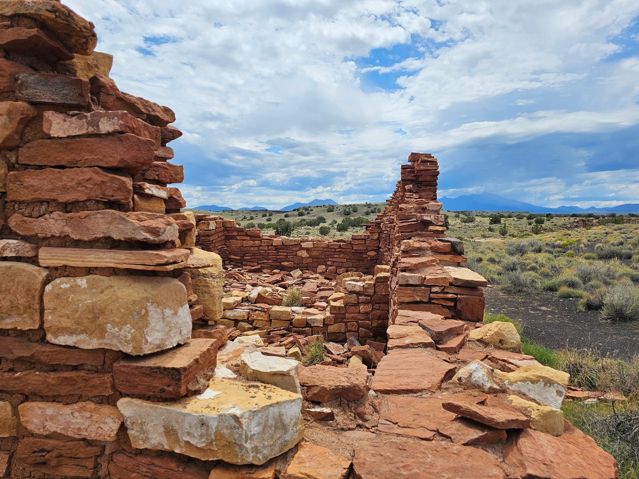 A final view as we return down the Lomaki pueblo with Humphreys Peak in the background.