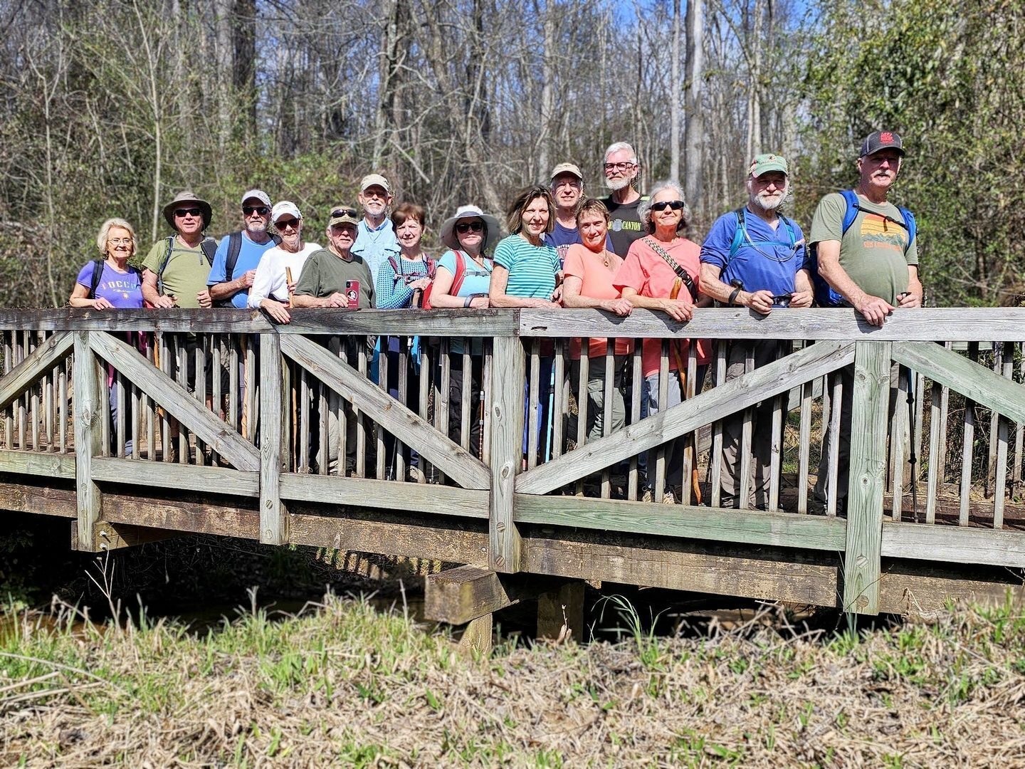 Today's Hikers (L-R): Beth, John, Ken, Claudia, Vic, Mike, Jenny, Bobbie, Allyson, Edwin, Mary Lu, Dave, Alicia, Jack & Ken without Cutie Pie