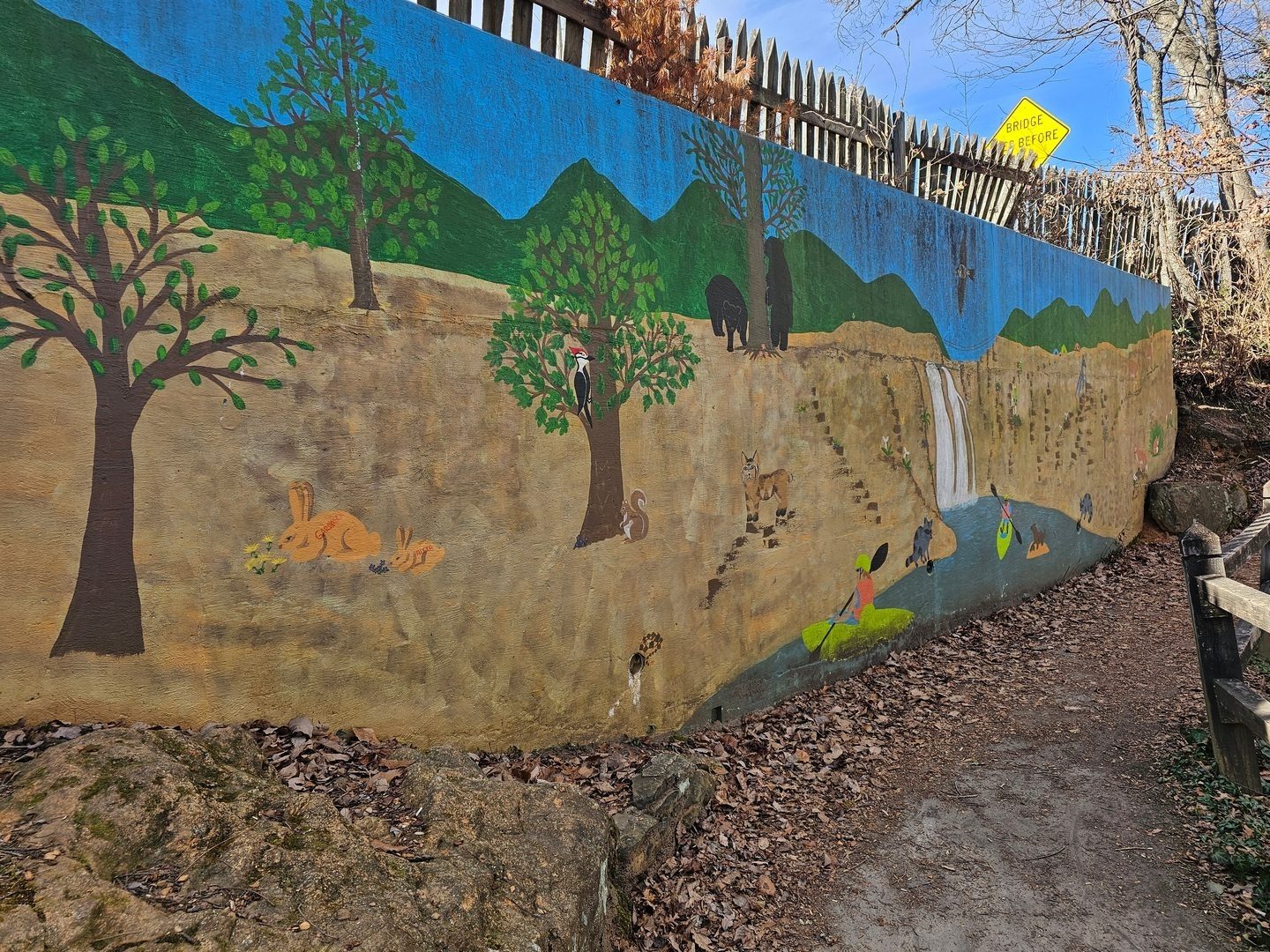 Yep.  That mural is still there . . . very nice.