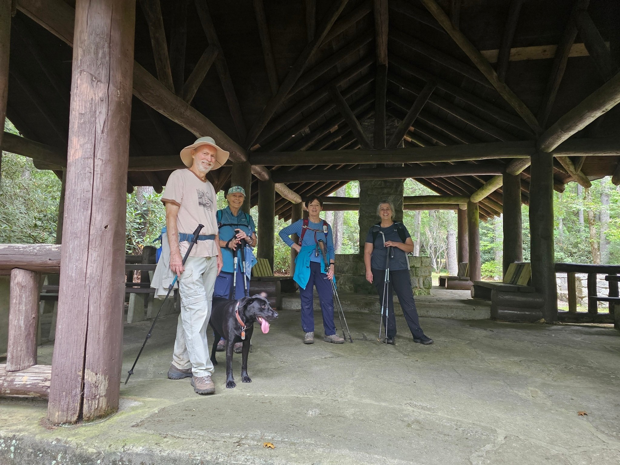We pass through this very large rock and log pavilion constructed by the CCC in the 1930's.