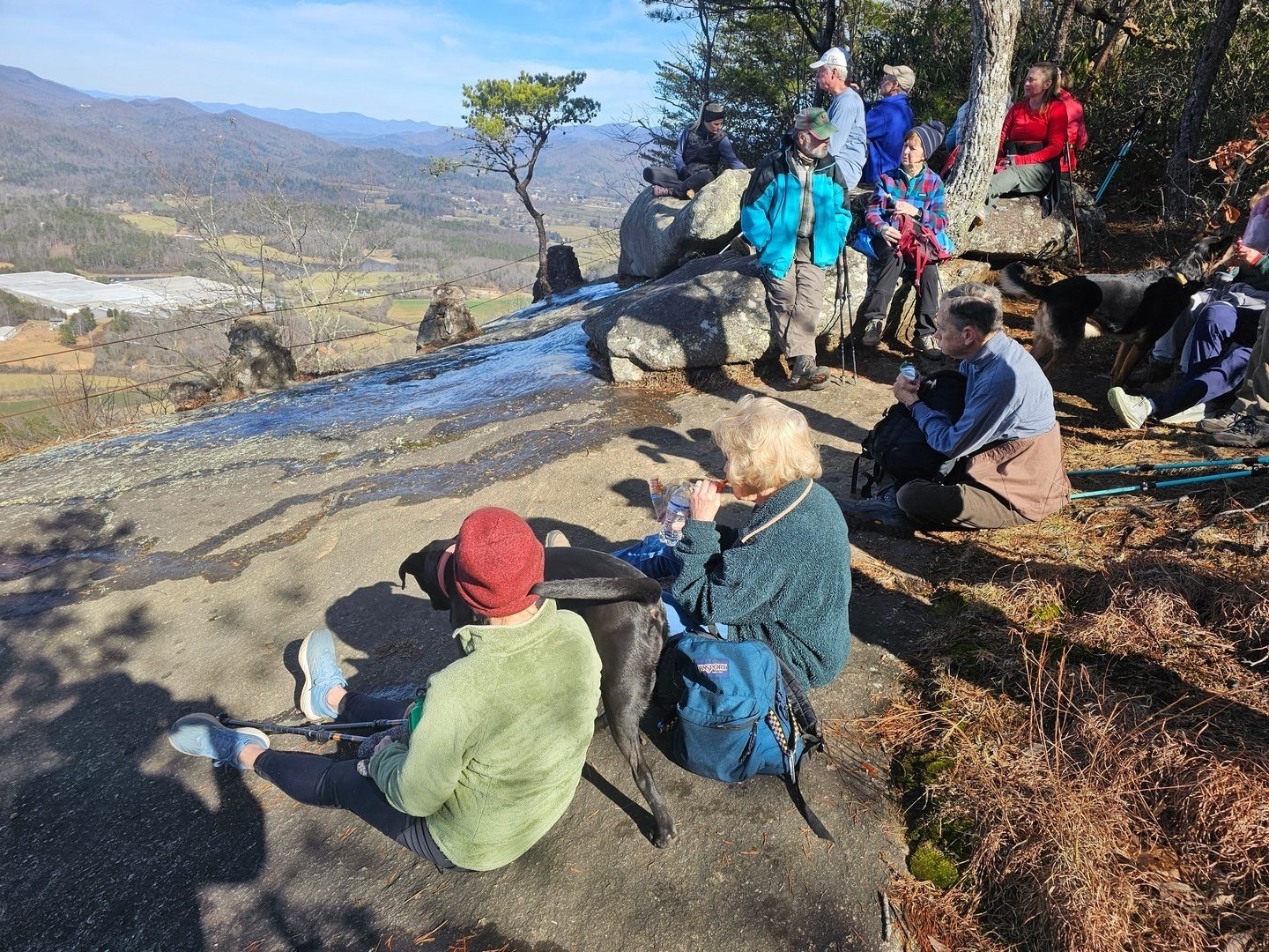 Taking a well-earned break on Lookoff Mountain.