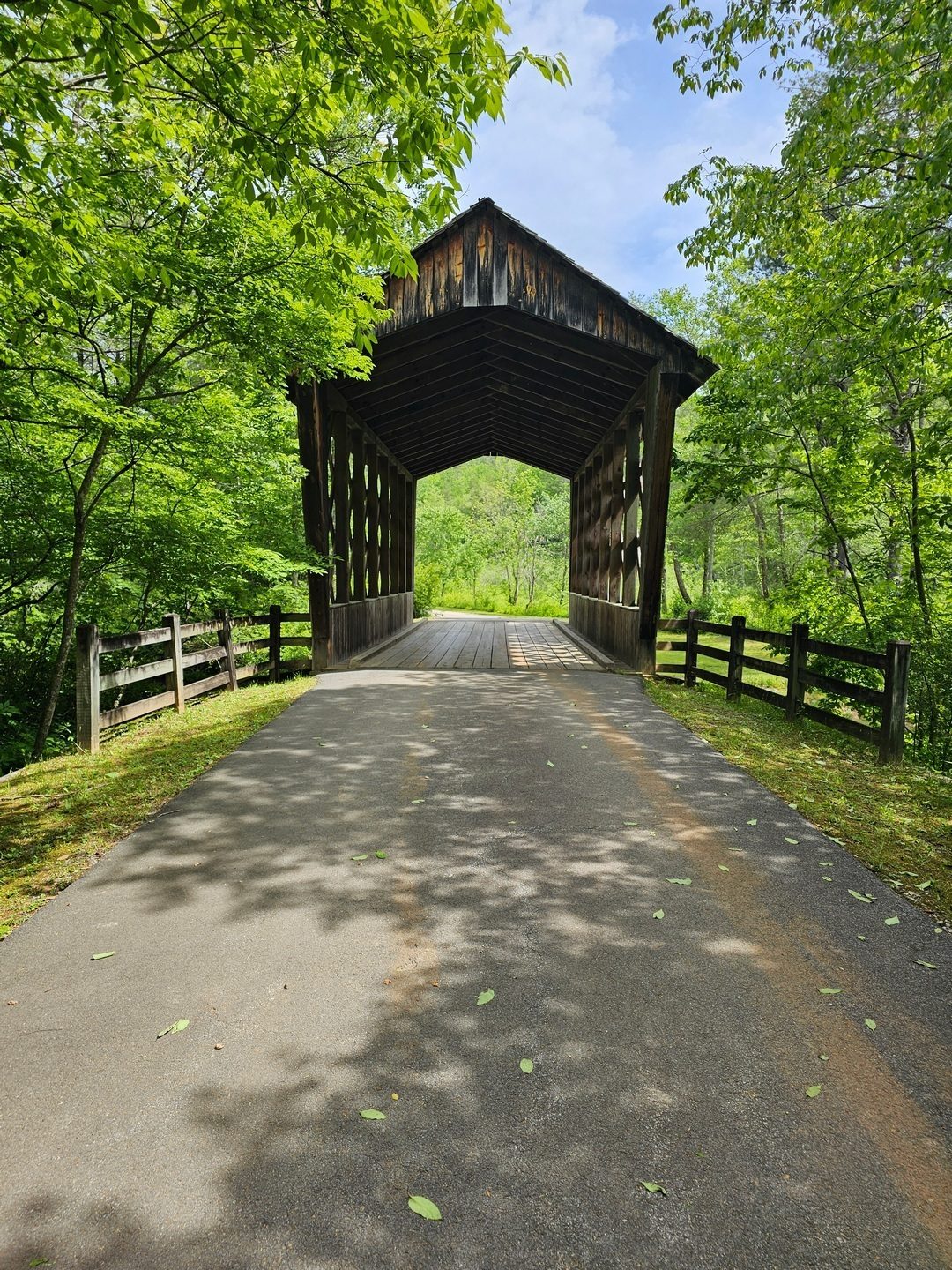 While not historic, Bay's Covered Bridge is still an attractive sight at this park.