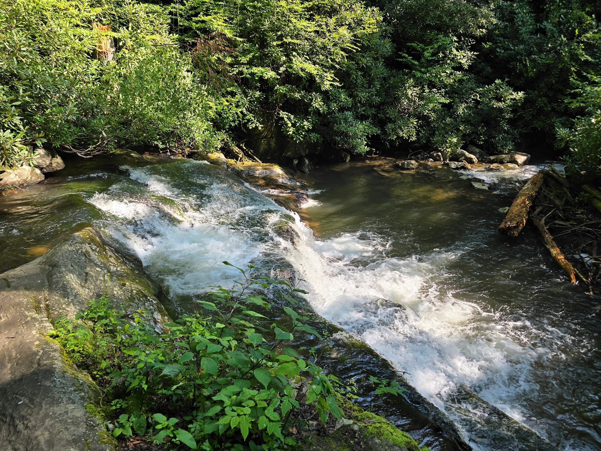 This is one of the large cascades heading toward the falls.  Photo by Jane Voss