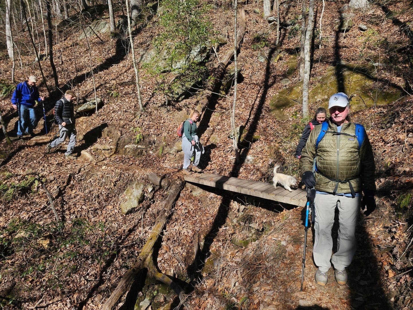 The James Edmond Trail loop toward Lookoff Mountain is in good condition with several small bridges to cross drainage features.