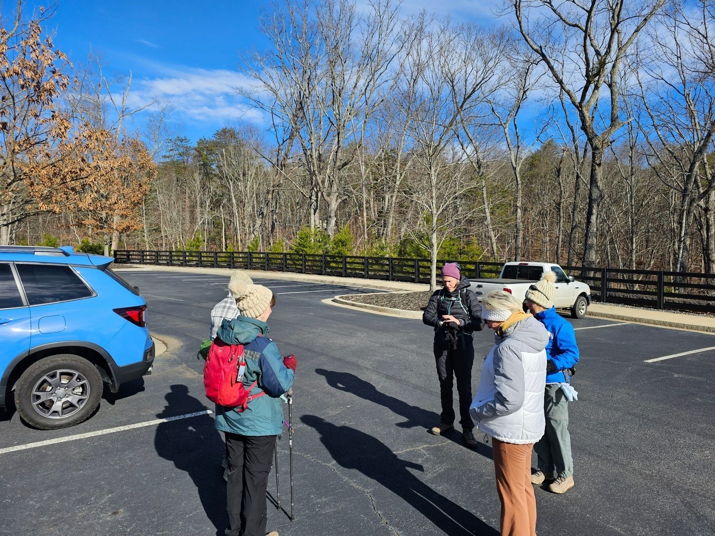 Getting ready at the very nice trailhead.