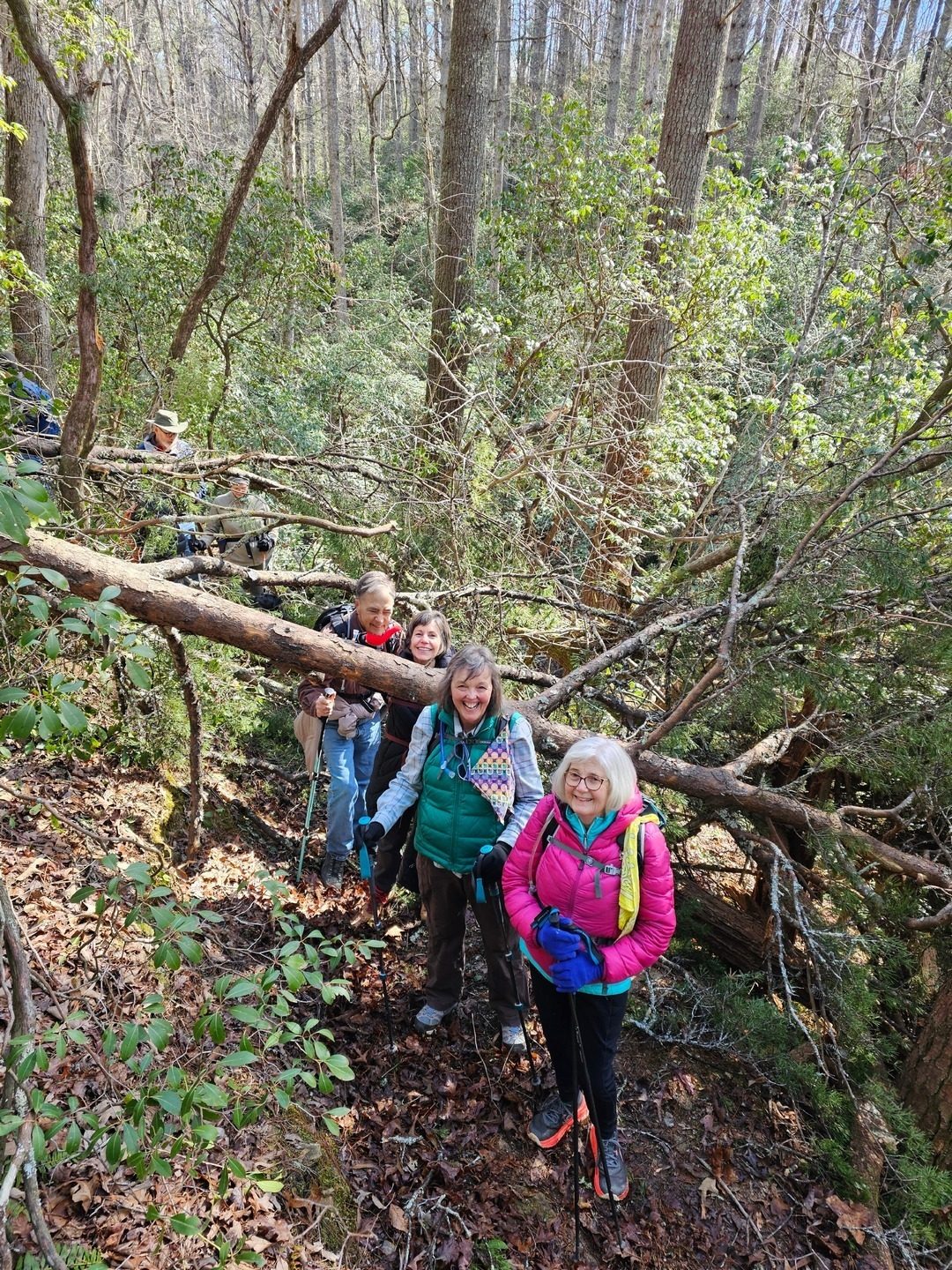 Happy hikers after the trail is cleared.