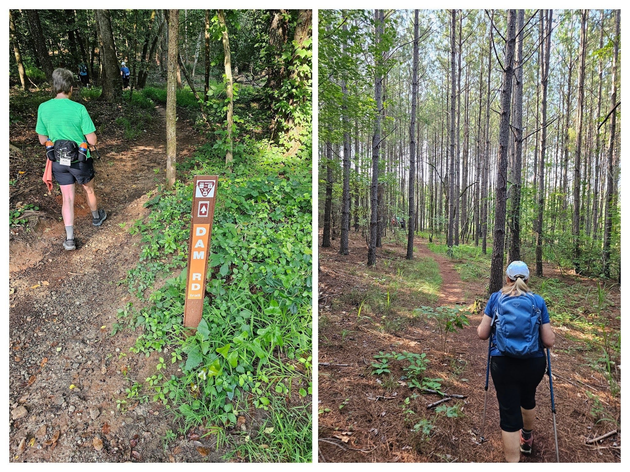 Using the Dam Road Trail rather than the adjacent East Dam Road keeps you under cover on a very nice trail and off an open dirt road.