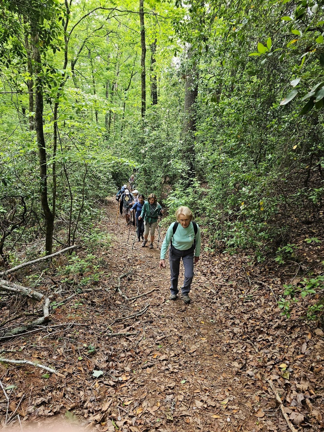 Headed uphill after crossing Duke's Creek.