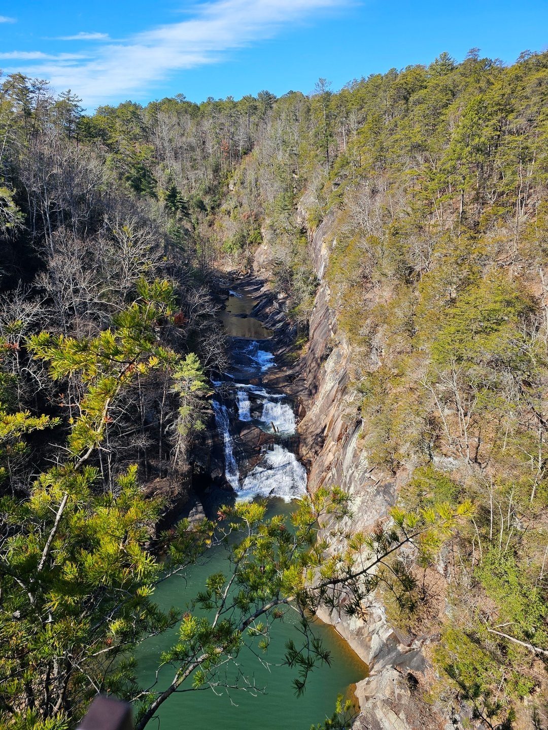 Looking upstream at L'Eau d'Or Fall and Hawthorne Pool from Overlook # 2.