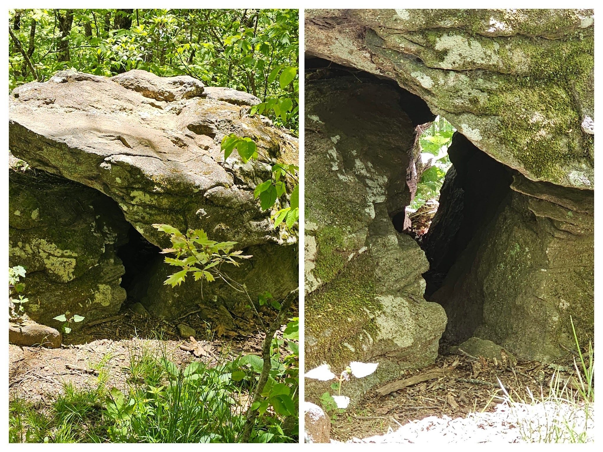 A curious tunnel in this rock formation.