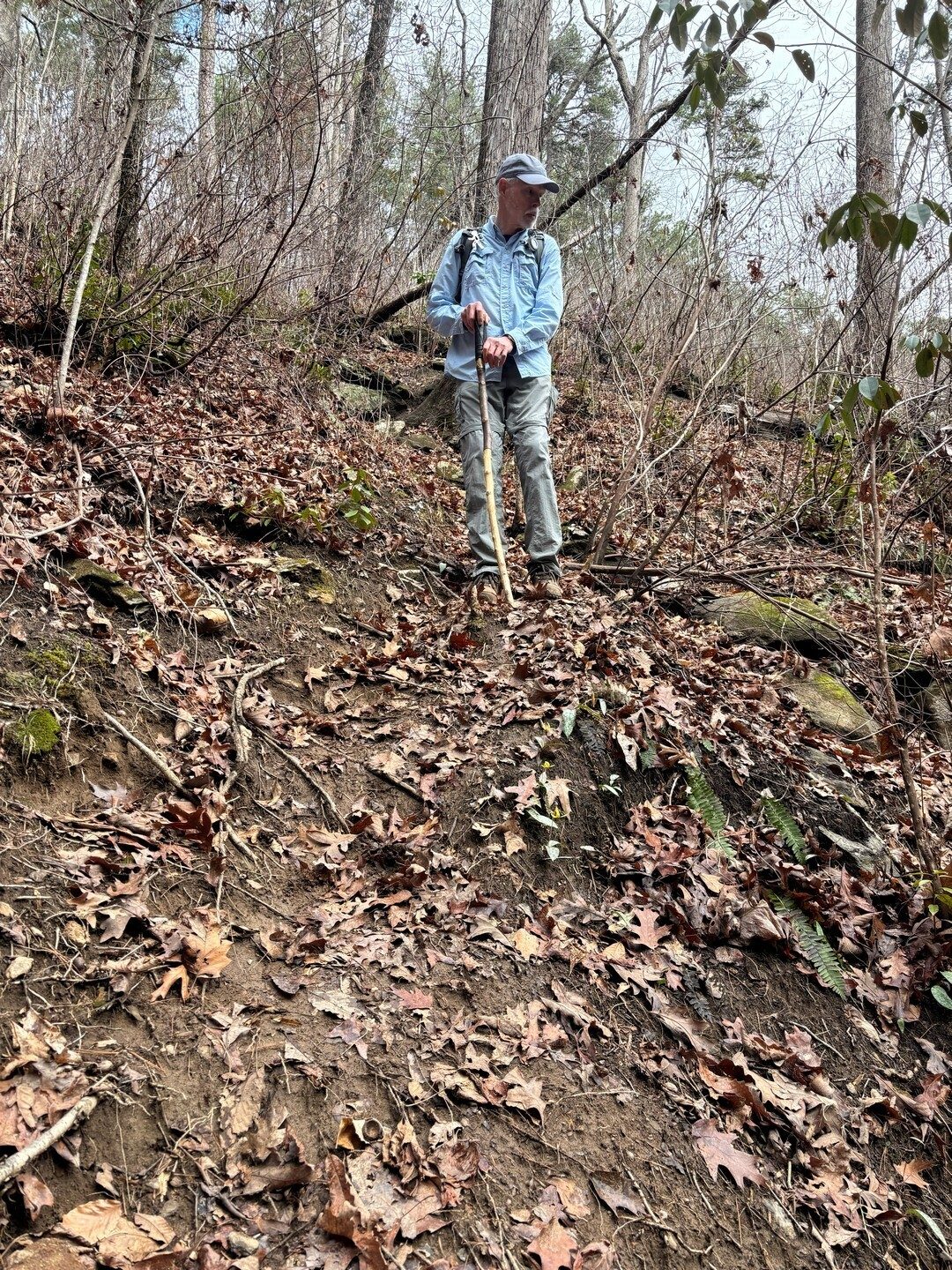 Searching for Lower Tabor Falls, but the trail became too dangerous to continue further downstream.  Photo by Heather Wall.