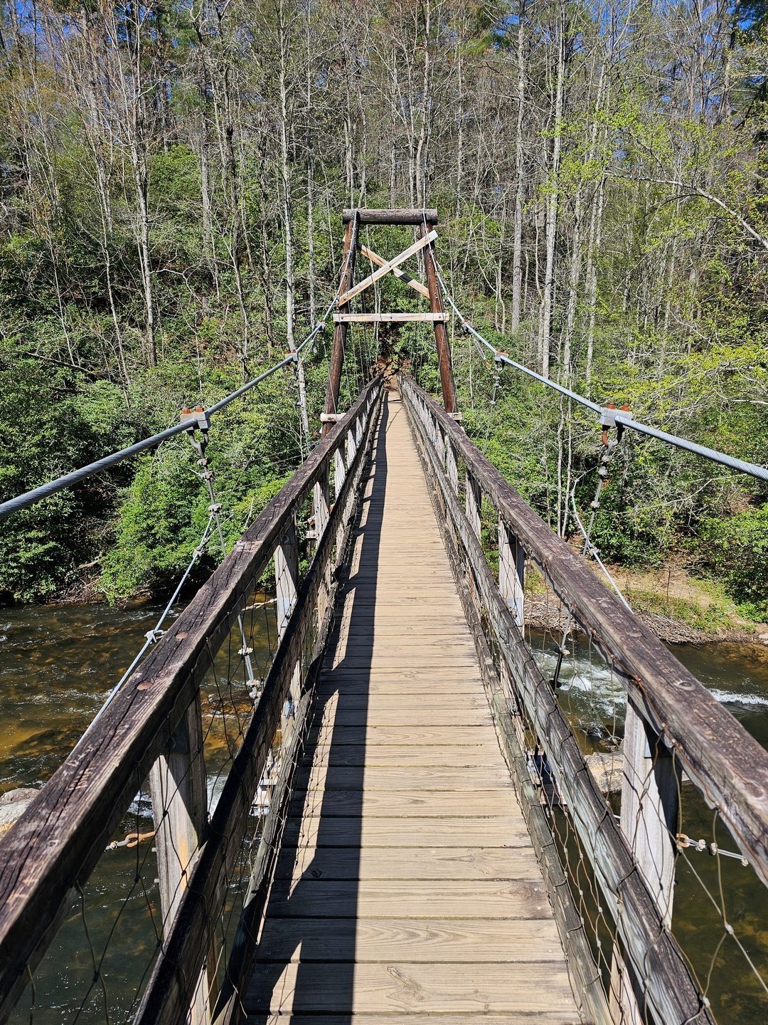 A view of the bridge down the 270 feet of its length.