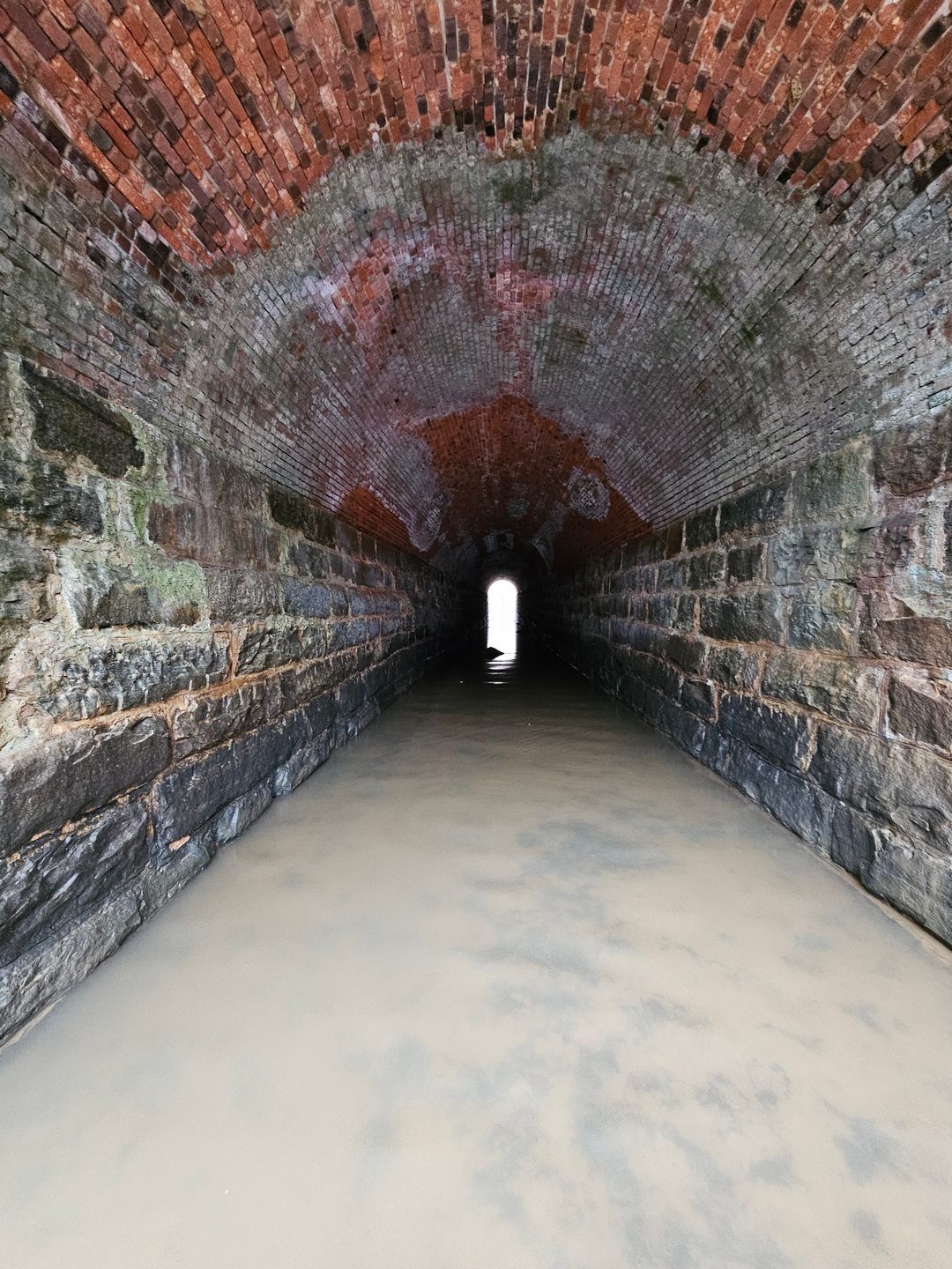 We decide to wade in to see the brick ceiling that Heather points out.  Beautiful.