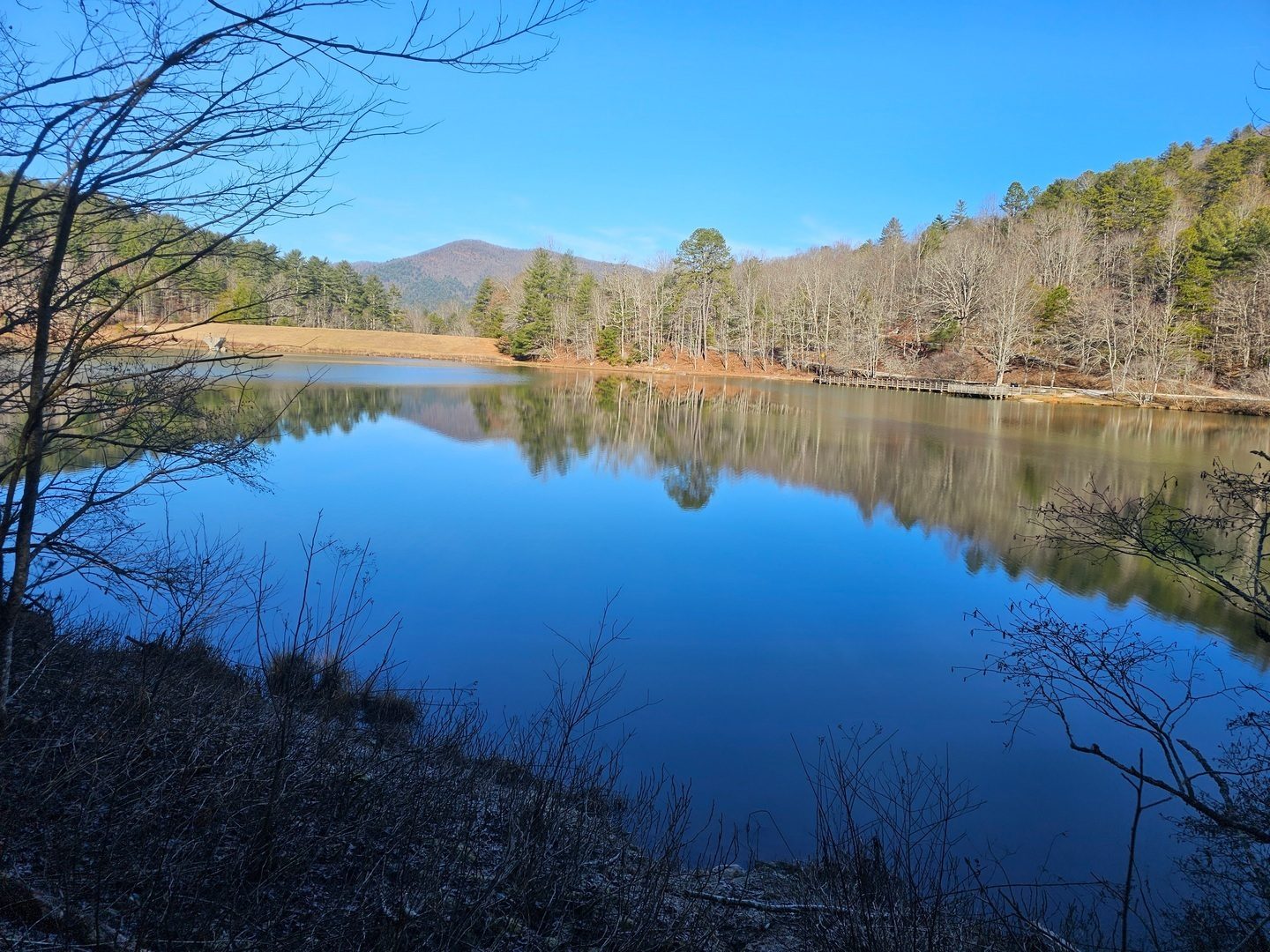 A beautiful reflection on Black Rock Lake as we start.