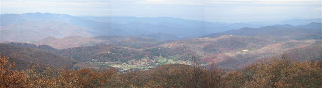 This is a NW panorama from the Rabun Bald observation tower.