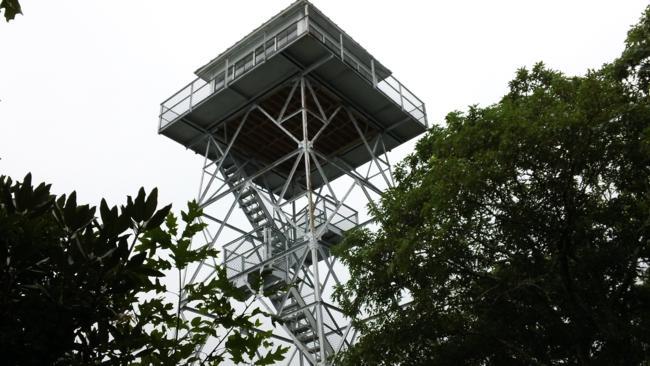 The Albert Mountain fire tower.