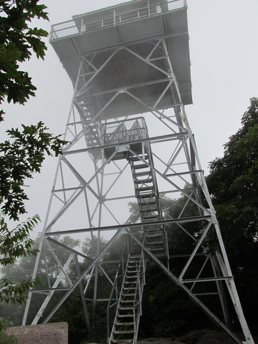 We arrive at the summit of Albert and the old fire tower.